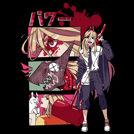 Koszulka Biała Chainsaw Man WYBIERZ KOLOR KOSZULKI I FASON