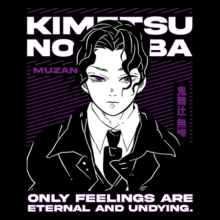 Koszulka Czarna Demon Slayer / Kimetsu no Yaiba / Miecz zabójcy demonów - WYBIERZ KOLOR KOSZULKI I FASON