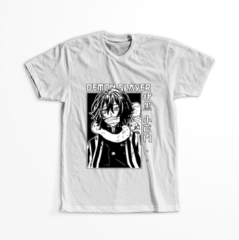 Koszulka Biała Demon Slayer / Kimetsu no Yaiba / Miecz zabójcy demonów - WYBIERZ KOLOR KOSZULKI I FASON