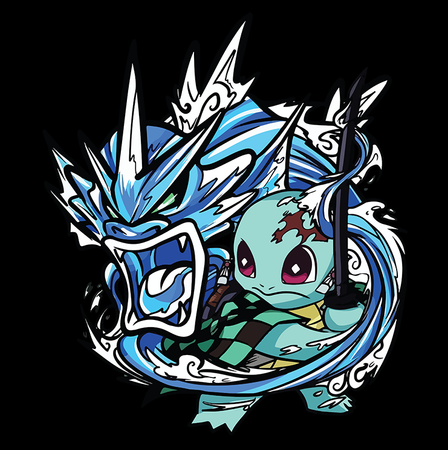 Koszulka Czarna - Pokemon x Naruto - WYBIERZ KOLOR KOSZULKI I FASON