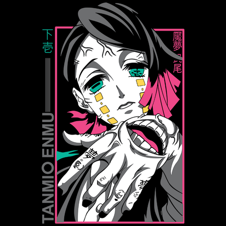 Koszulka Czarna Demon Slayer / Kimetsu no Yaiba / Miecz zabójcy demonów - WYBIERZ KOLOR KOSZULKI I FASON