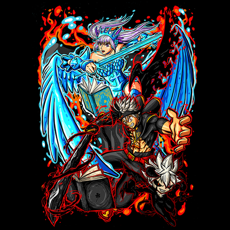 Koszulka Czarna - Black Clover - WYBIERZ KOLOR KOSZULKI I FASON