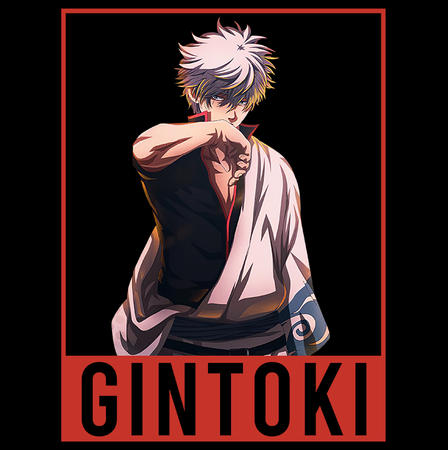 Koszulka Czarna Gintama WYBIERZ KOLOR KOSZULKI I FASON