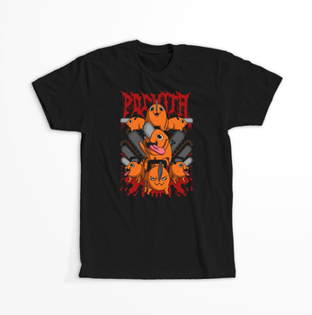 Koszulka Czarna Chainsaw Man WYBIERZ KOLOR KOSZULKI I FASON