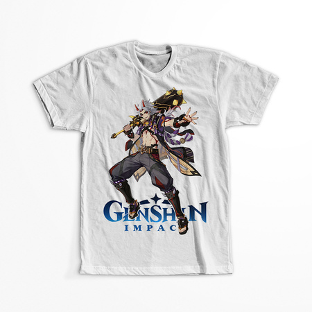 Koszulka Biała Genshin Impact - Arataki Itto - WYBIERZ KOLOR KOSZULKI I FASON