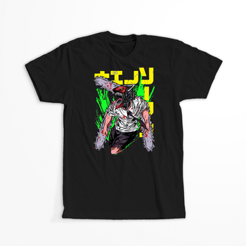 Koszulka Czarna Chainsaw Man WYBIERZ KOLOR KOSZULKI I FASON