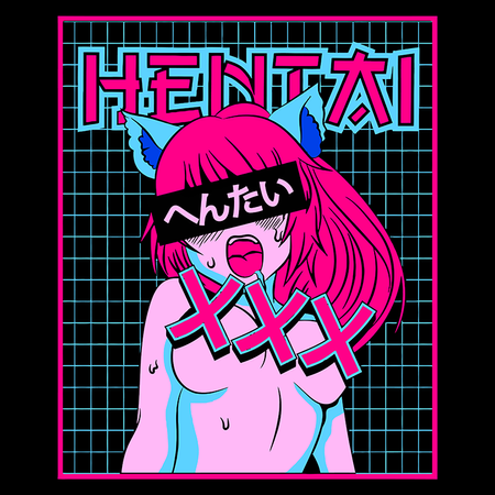 Koszulka Czarna - Hentai - WYBIERZ KOLOR KOSZULKI I FASON