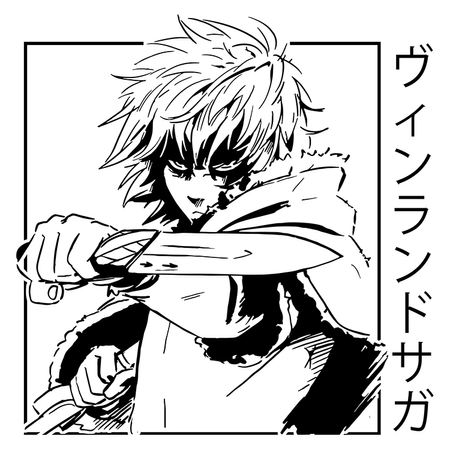 Koszulka Biała - Vinland saga - WYBIERZ KOLOR KOSZULKI I FASON