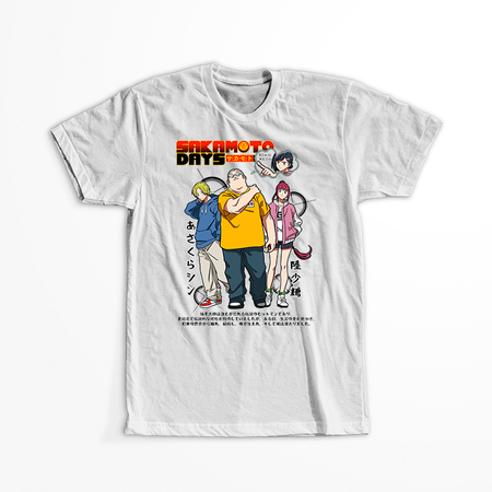 Koszulka Biała Sakamoto Days - WYBIERZ KOLOR KOSZULKI I FASON