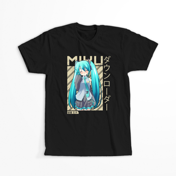 Koszulka Czarna Vocaloid Hatsune Miku - WYBIERZ KOLOR KOSZULKI I FASON