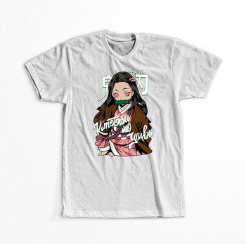 Koszulka Biała Demon Slayer / Kimetsu no Yaiba / Miecz zabójcy demonów - WYBIERZ KOLOR KOSZULKI I FASON