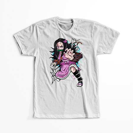 Koszulka Biała Demon Slayer / Kimetsu no Yaiba / Miecz zabójcy demonów - WYBIERZ KOLOR KOSZULKI I FASON