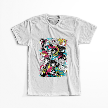 Koszulka Biała Demon Slayer / Kimetsu no Yaiba / Miecz zabójcy demonów - WYBIERZ KOLOR KOSZULKI I FASON