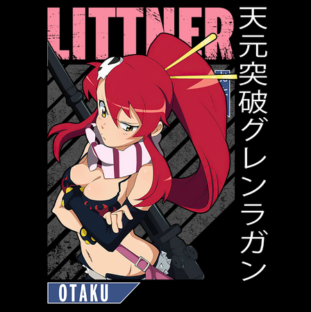 Koszulka Czarna Tengen Toppa Gurren Lagann  - WYBIERZ KOLOR KOSZULKI I FASON