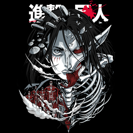 Koszulka Czarna Attack on titan WYBIERZ KOLOR KOSZULKI I FASON