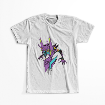 Koszulka Biała Neon Genesis Evangelion - WYBIERZ KOLOR KOSZULKI I FASON