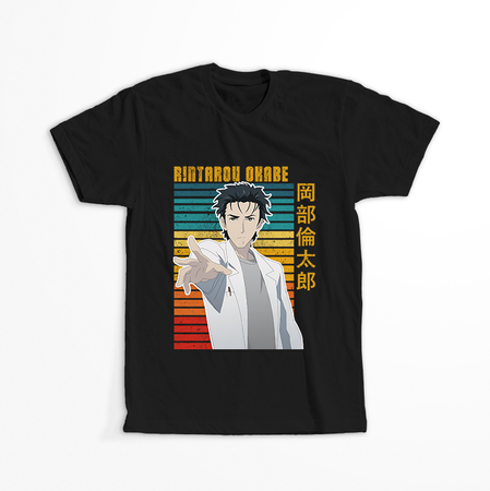 Koszulka Czarna - Steins;Gate - WYBIERZ KOLOR KOSZULKI I FASON