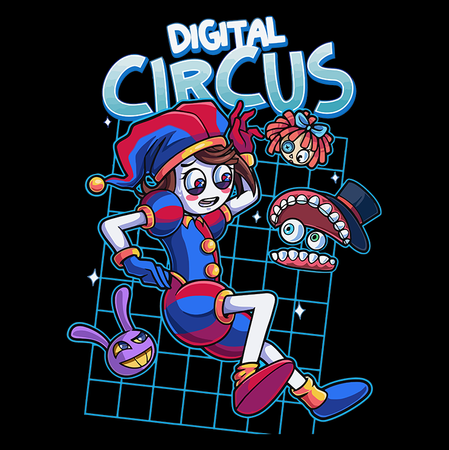 Koszulka Czarna The Amazing Digital Circus / Obłędny Cyfrowy Cyrk - WYBIERZ KOLOR KOSZULKI I FASON