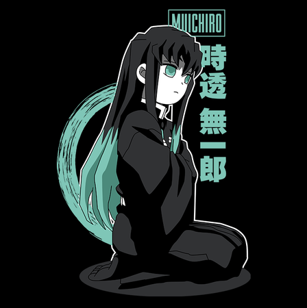 Koszulka Czarna Demon Slayer / Kimetsu no Yaiba / Miecz zabójcy demonów - WYBIERZ KOLOR KOSZULKI I FASON