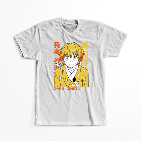 Koszulka Biała Demon Slayer / Kimetsu no Yaiba / Miecz zabójcy demonów - WYBIERZ KOLOR KOSZULKI I FASON