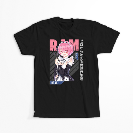 Koszulka Czarna Re:Zero - WYBIERZ KOLOR KOSZULKI I FASON