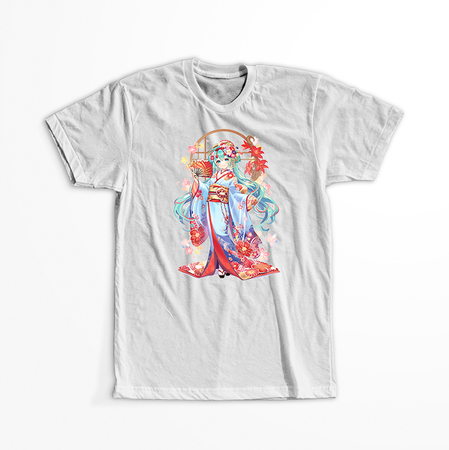 Koszulka Biała Vocaloid Hatsune Miku - WYBIERZ KOLOR KOSZULKI I FASON