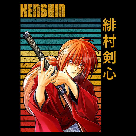 Koszulka Biała Rurouni Kenshin WYBIERZ KOLOR KOSZULKI I FASON