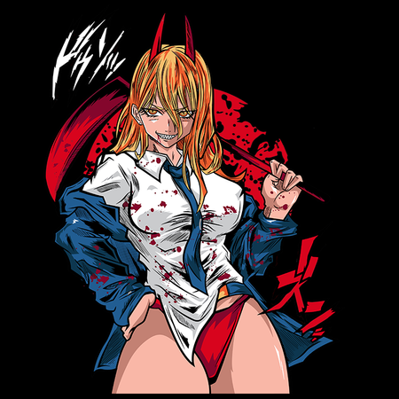 Koszulka Biała Chainsaw Man WYBIERZ KOLOR KOSZULKI I FASON