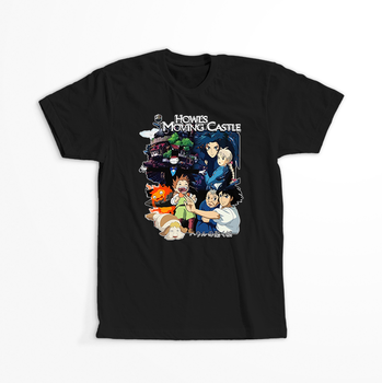 Koszulka Czarna - Howl's Moving Castle - WYBIERZ KOLOR KOSZULKI I FASON