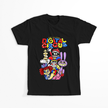 Koszulka Czarna The Amazing Digital Circus / Obłędny Cyfrowy Cyrk - WYBIERZ KOLOR KOSZULKI I FASON