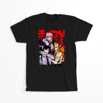 Koszulka Czarna Chainsaw Man WYBIERZ KOLOR KOSZULKI I FASON