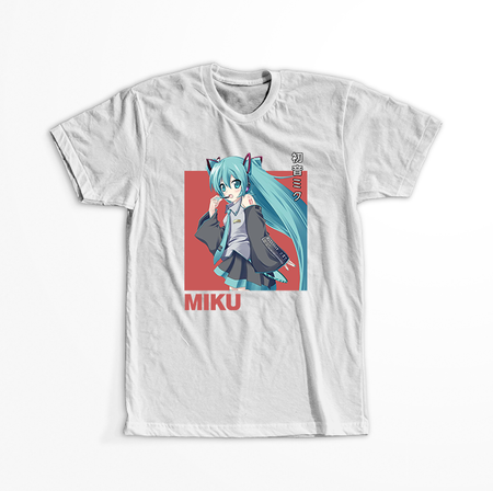 Koszulka Biała Vocaloid Hatsune Miku - WYBIERZ KOLOR KOSZULKI I FASON