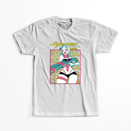 Koszulka Biała Cyberpunk Edgerunners - WYBIERZ KOLOR KOSZULKI I FASON