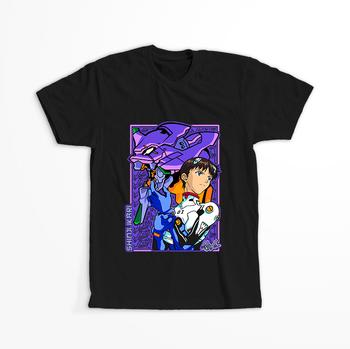 Koszulka Czarna Neon Genesis Evangelion - WYBIERZ KOLOR KOSZULKI I FASON