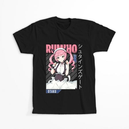 Koszulka Czarna - Steins;Gate - WYBIERZ KOLOR KOSZULKI I FASON