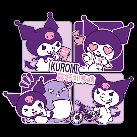 Koszulka Czarna - Kuromi - WYBIERZ KOLOR KOSZULKI I FASON