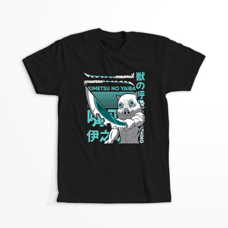 Koszulka Czarna Demon Slayer / Kimetsu no Yaiba / Miecz zabójcy demonów - WYBIERZ KOLOR KOSZULKI I FASON