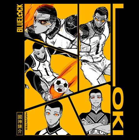 Koszulka Czarna - Blue Lock - WYBIERZ KOLOR KOSZULKI I FASON