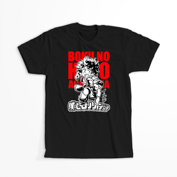 Koszulka Czarna My Hero Academia / Akademia bohaterów - WYBIERZ KOLOR KOSZULKI I FASON