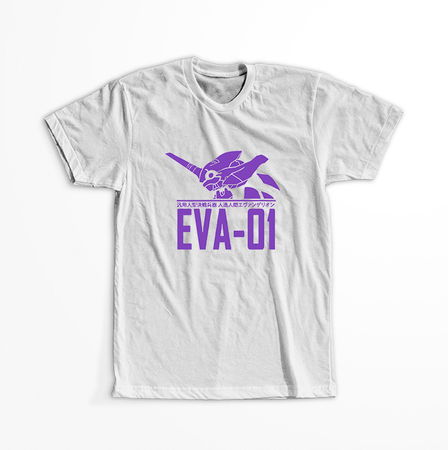 Koszulka Biała Neon Genesis Evangelion - WYBIERZ KOLOR KOSZULKI I FASON