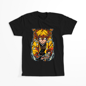 Koszulka Czarna Demon Slayer / Kimetsu no Yaiba / Miecz zabójcy demonów - WYBIERZ KOLOR KOSZULKI I FASON