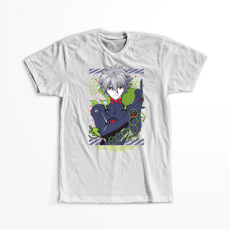 Koszulka Biała Neon Genesis Evangelion - WYBIERZ KOLOR KOSZULKI I FASON