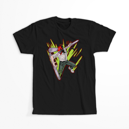 Koszulka Czarna Chainsaw Man WYBIERZ KOLOR KOSZULKI I FASON