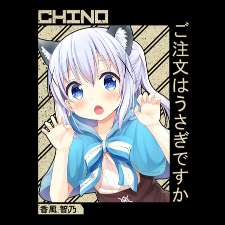 Koszulka Czarna - Is the Order a Rabbit? - WYBIERZ KOLOR KOSZULKI I FASON