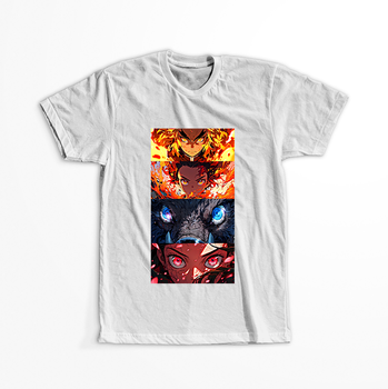 Koszulka Biała Demon Slayer / Kimetsu no Yaiba / Miecz zabójcy demonów - WYBIERZ KOLOR KOSZULKI I FASON