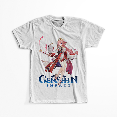 Koszulka Biała Genshin Impact - Yae Miko - WYBIERZ KOLOR