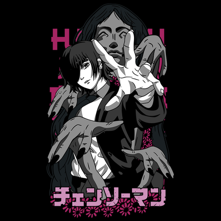 Koszulka Czarna Chainsaw Man WYBIERZ KOLOR KOSZULKI I FASON