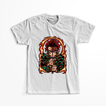 Koszulka Biała Demon Slayer / Kimetsu no Yaiba / Miecz zabójcy demonów - WYBIERZ KOLOR KOSZULKI I FASON