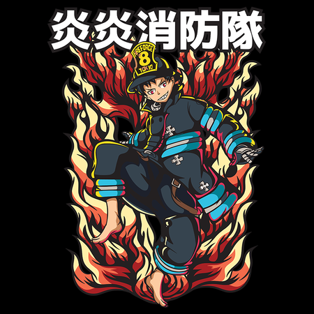 Koszulka Biała Fire Force - WYBIERZ KOLOR KOSZULKI I FASON