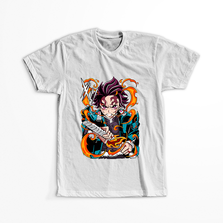 Koszulka Biała Demon Slayer / Kimetsu no Yaiba / Miecz zabójcy demonów - WYBIERZ KOLOR KOSZULKI I FASON
